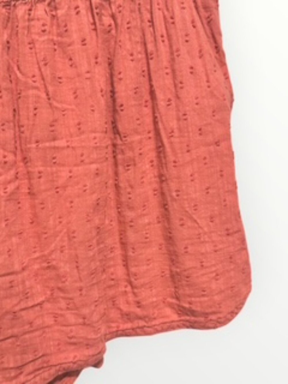 Old Navy Womens Shorts Elastic Waist Smocked Pillet Ruffles Rust Orange Size L - Picture 9 of 9